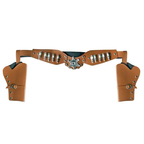 Boland Cowboy Dubbele Sheriff Holster 125cm | per stuk Boland Cowboy Dubbele Sheriff Holster 125cm | per stuk
