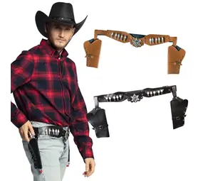 Boland Cowboy Dubbele Sheriff Holster 125cm | per stuk Boland Cowboy Dubbele Sheriff Holster 125cm | per stuk