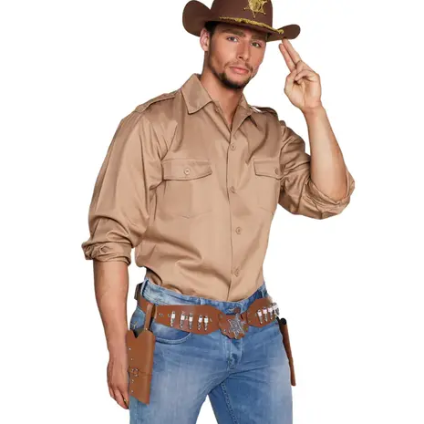 Boland Cowboy Dubbele Sheriff Holster 125cm | per stuk Boland Cowboy Dubbele Sheriff Holster 125cm | per stuk