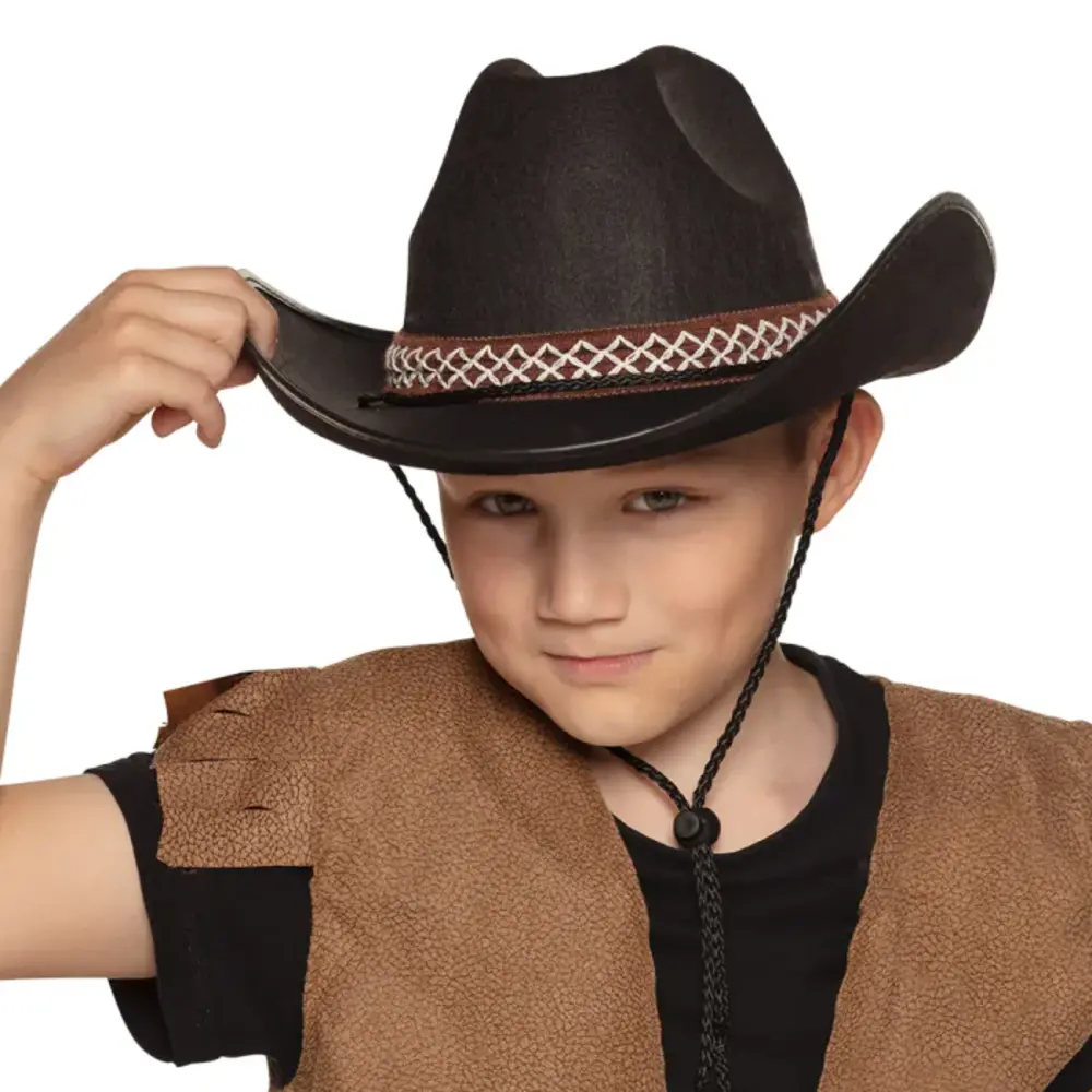 Boland Cowboy Zwarte Kinder Hoed | per stuk Boland Cowboy Zwarte Kinder Hoed | per stuk