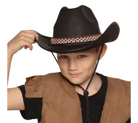 Boland Cowboy Zwarte Kinder Hoed | per stuk Boland Cowboy Zwarte Kinder Hoed | per stuk
