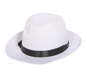 Folat Gangster Hoed Wit 59cm | per stuk Folat Gangster Hoed Wit 59cm | per stuk