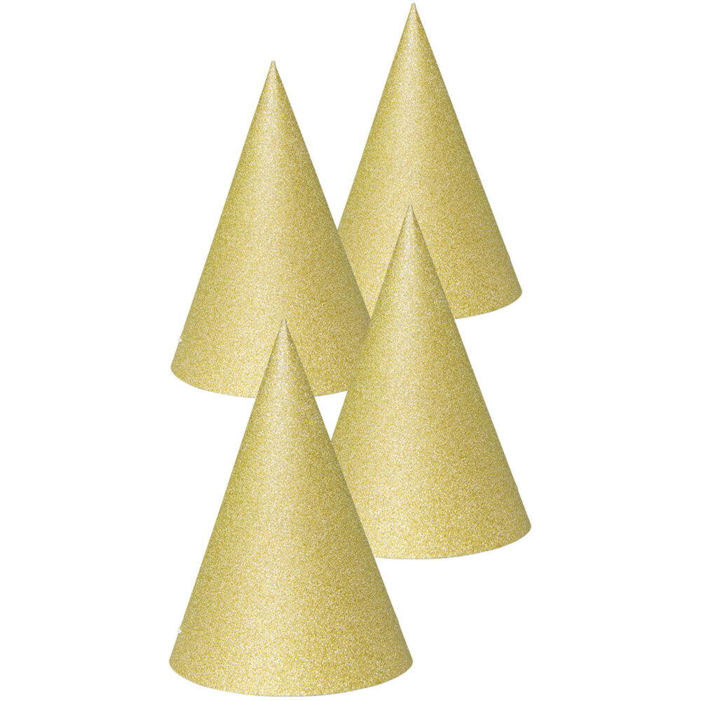 Folat Feest Hoedje Glitter Goud | 4 stuks Folat Feest Hoedje Glitter Goud | 4 stuks