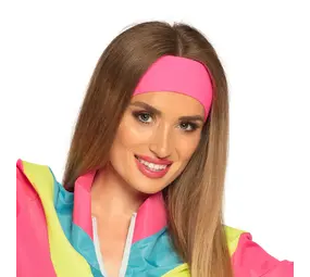 Boland Hoofdband Neon Roze Retro | per stuk Boland Hoofdband Neon Roze Retro | per stuk