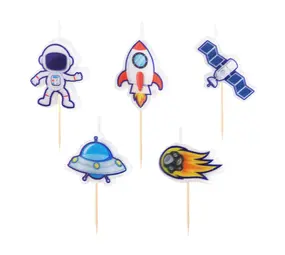 Tuf-Tuf Ruimte en Space Kosmos Taart Kaarsjes | 5 stuks Tuf-Tuf Ruimte en Space Kosmos Taart Kaarsjes | 5 stuks