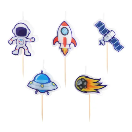 Tuf-Tuf Weltraum- und Kosmos-Kuchenkerzen | 5 Stück