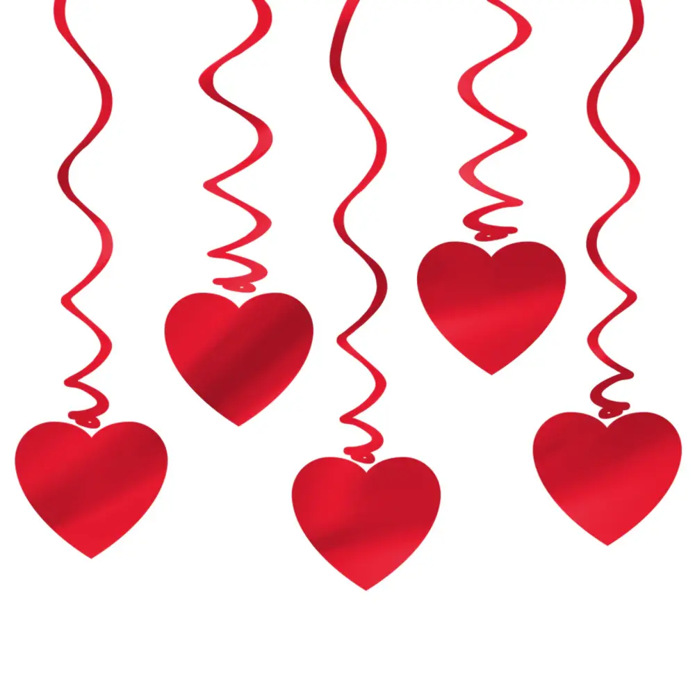 Tuf-Tuf Hartjes Hangdecoratie Swirls 85cm | 5 stuks Tuf-Tuf Hartjes Hangdecoratie Swirls 85cm | 5 stuks