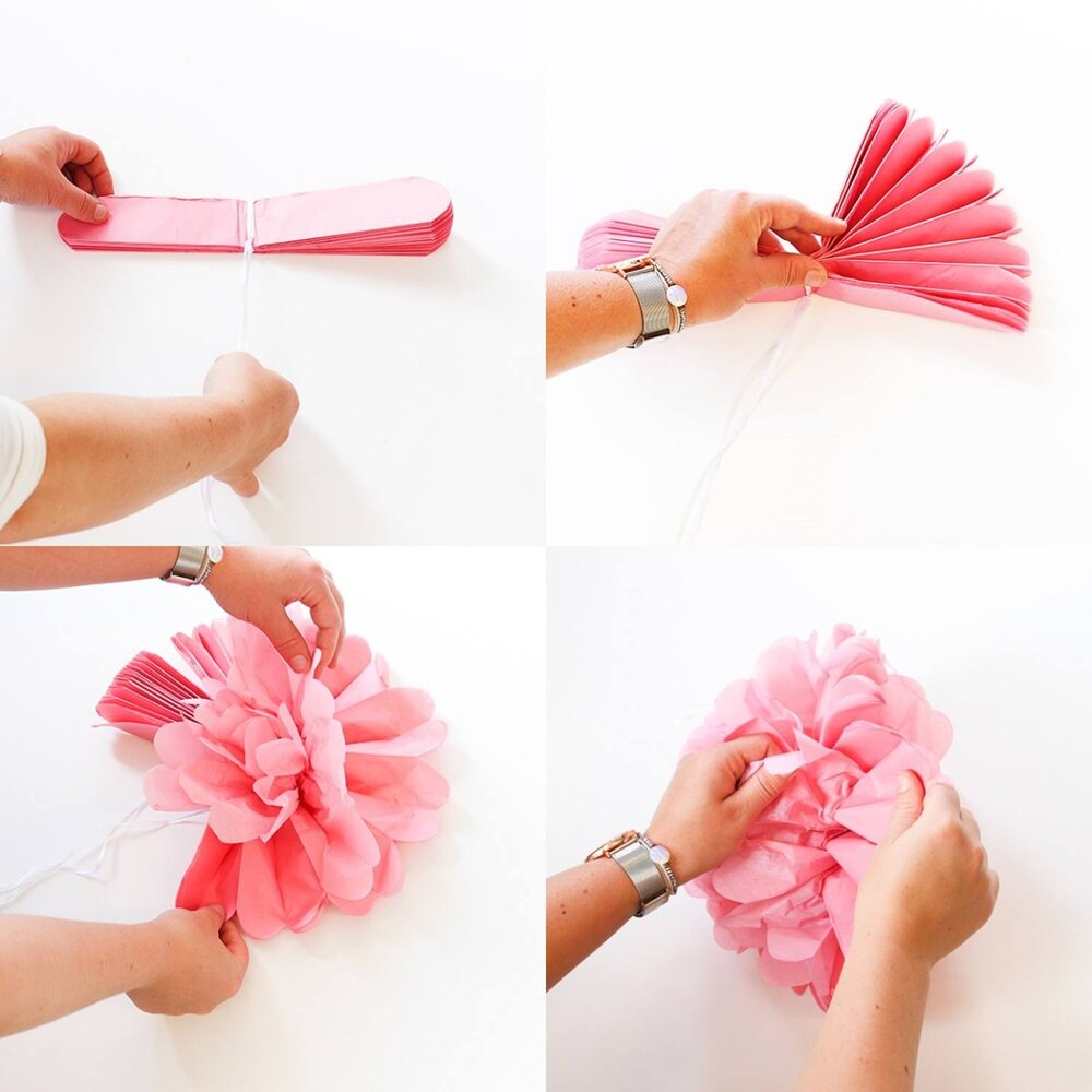 Folat Pompom Slinger Roze 3mtr | per stuk Folat Pompom Slinger Roze 3mtr | per stuk