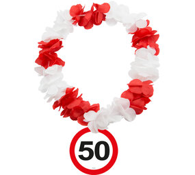 Folat Hawaii Krans 50 jaar Verkeersbord 69cm | per stuk Folat Hawaii Krans 50 jaar Verkeersbord 69cm | per stuk