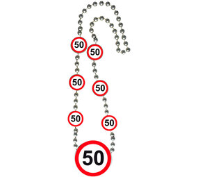 Folat Ketting 50 jaar Verkeersbord 42cm | per stuk