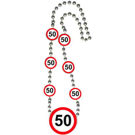 Folat Ketting 50 jaar Verkeersbord 42cm | per stuk Folat Ketting 50 jaar Verkeersbord 42cm | per stuk