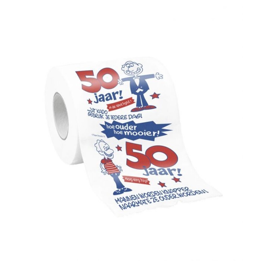 Paper Dreams 50 jaar Humoristische Toiletrol voor Mannen | per stuk Paper Dreams 50 jaar Humoristische Toiletrol voor Mannen | per stuk