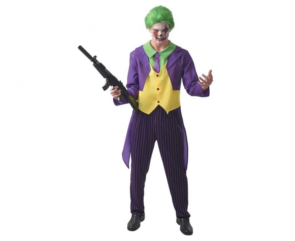 Godan Joker Crazy Clown Costume Men