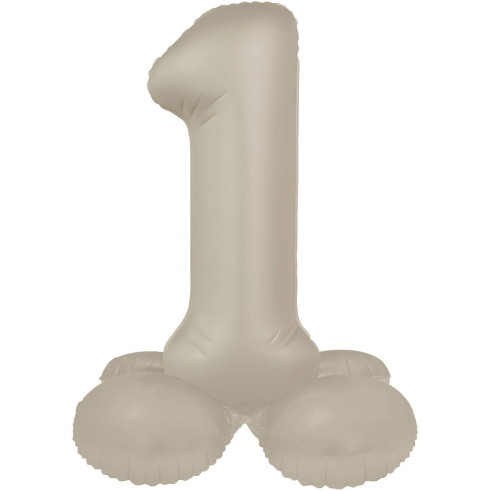 Folat Number Balloon 1 Standing Creamy Latte | 72cm