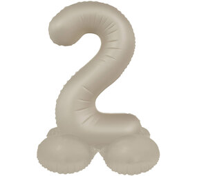Folat Ballon chiffre 2, Latte crémeux sur pied | 72 cm