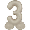 Folat Cijfer Ballon 3 Staand Creamy Latte | 72cm Folat Cijfer Ballon 3 Staand Creamy Latte | 72cm