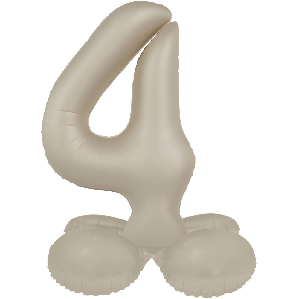 Folat Cijfer Ballon 4 Staand Creamy Latte | 72cm Folat Cijfer Ballon 4 Staand Creamy Latte | 72cm