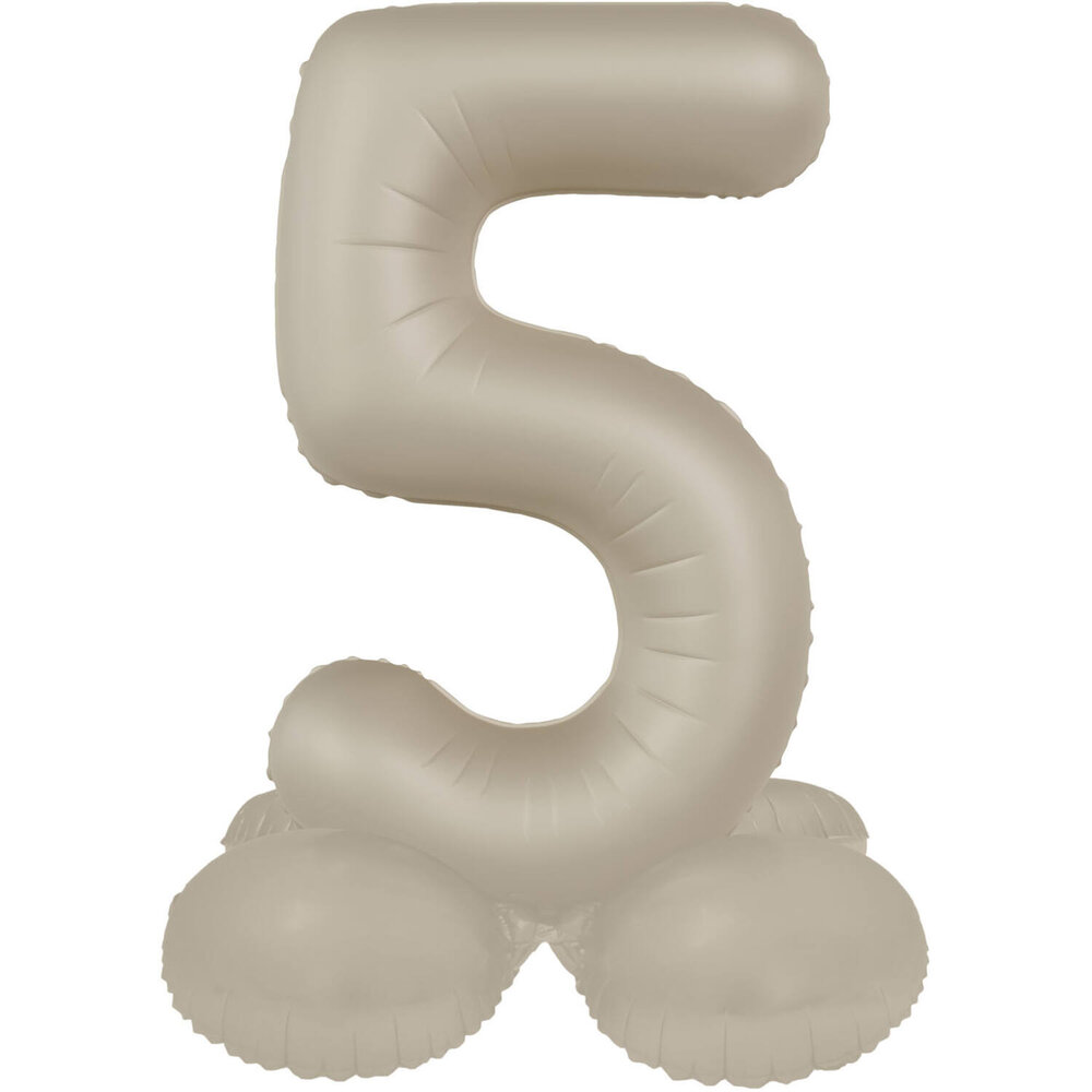 Folat Cijfer Ballon 5 Staand Creamy Latte | 72cm Folat Cijfer Ballon 5 Staand Creamy Latte | 72cm