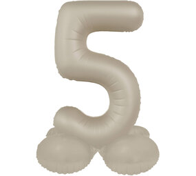 Folat Ballon chiffre 5, Latte crémeux sur pied | 72 cm