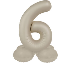 Folat Number Balloon 6 Standing Creamy Latte | 72cm