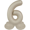 Folat Number Balloon 6 Standing Creamy Latte | 72cm