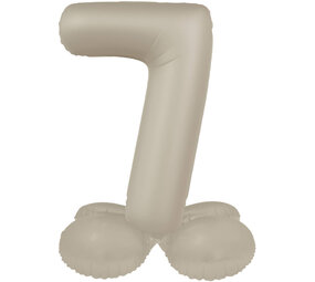 Folat Zahlenballon 7, stehend, cremige Latte-Töne | 72 cm