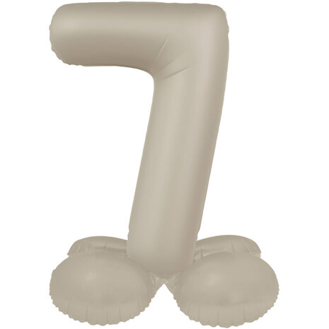 Folat Number Balloon 7 Standing Creamy Latte | 72cm