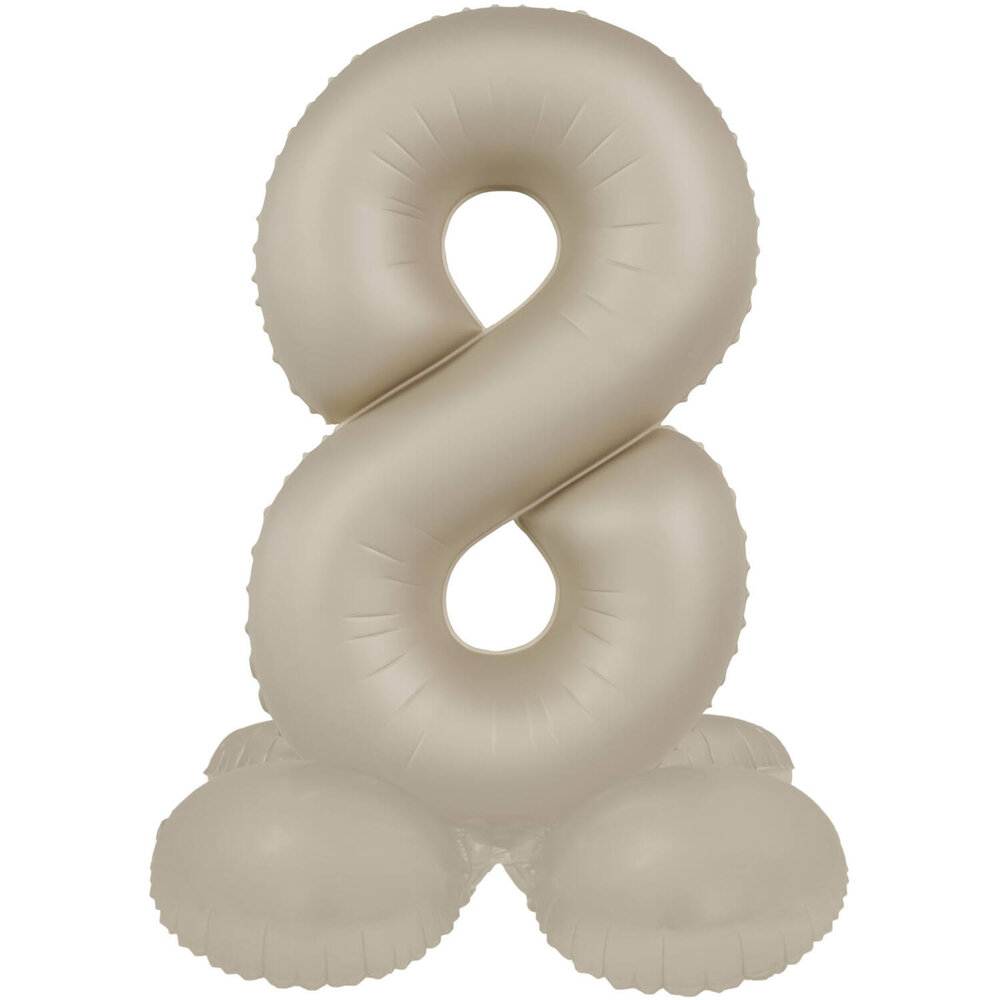 Folat Ballon chiffre 8, Latte crémeux sur pied | 72 cm
