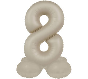 Folat Ballon chiffre 8, Latte crémeux sur pied | 72 cm