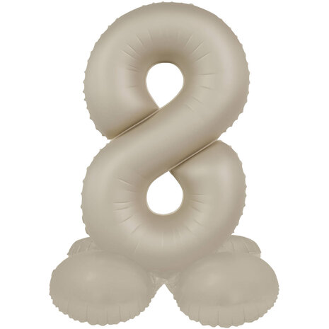 Folat Cijfer Ballon 8 Staand Creamy Latte | 72cm Folat Cijfer Ballon 8 Staand Creamy Latte | 72cm