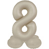 Folat Cijfer Ballon 8 Staand Creamy Latte | 72cm