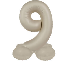 Folat Ballon chiffre 9, Latte crémeux sur pied | 72 cm