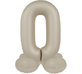Folat Cijfer Ballon 0 Staand Creamy Latte | 72cm
