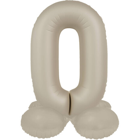 Folat Number Balloon 0 Standing Creamy Latte | 72cm