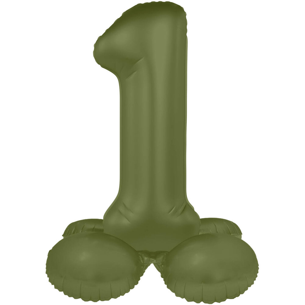 Folat Ballon chiffre 1 vert olive | 72 cm