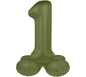 Folat Ballon chiffre 1 vert olive | 72 cm