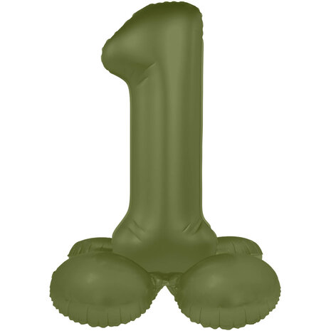 Folat Number Balloon 1 Standing Olive Green | 72cm