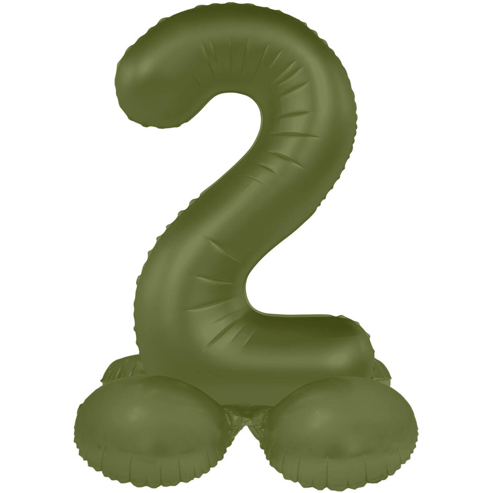 Folat Ballon chiffre 2 vert olive | 72 cm