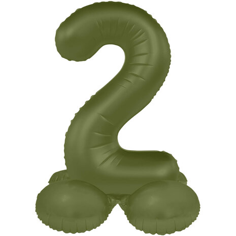 Folat Ballon chiffre 2 vert olive | 72 cm