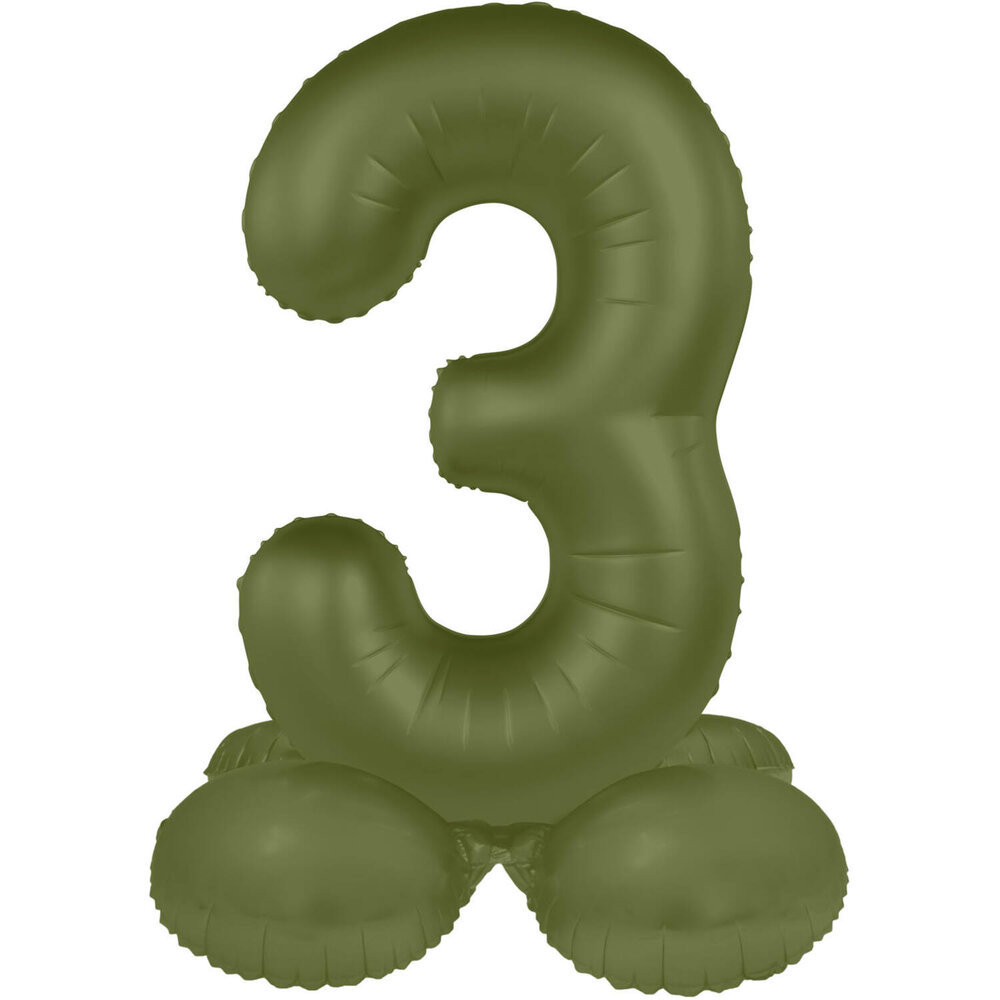Folat Number Balloon 3 Standing Olive Green | 72cm