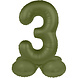 Folat Ballon chiffre 3 vert olive | 72 cm