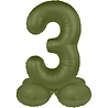 Folat Number Balloon 3 Standing Olive Green | 72cm Folat Number Balloon 3 Standing Olive Green | 72cm