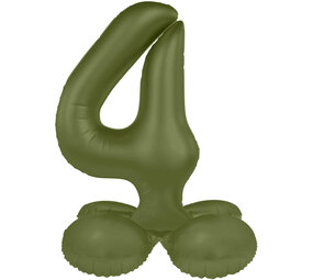 Folat Number Balloon 4 Standing Olive Green | 72cm
