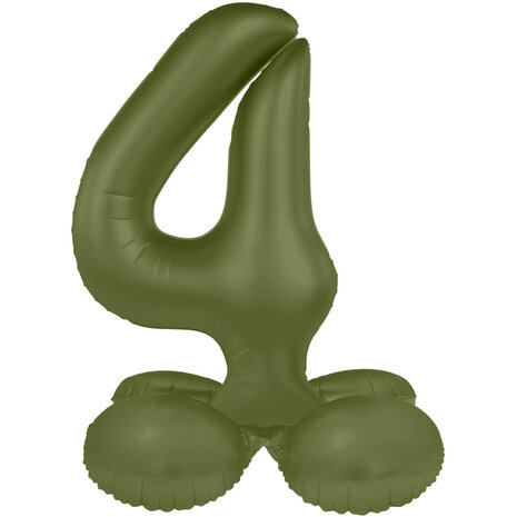 Folat Ballon chiffre 4 vert olive | 72 cm