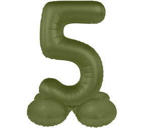 Folat Ballon chiffre 5 vert olive | 72 cm