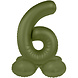 Folat Number Balloon 6 Standing Olive Green | 72cm