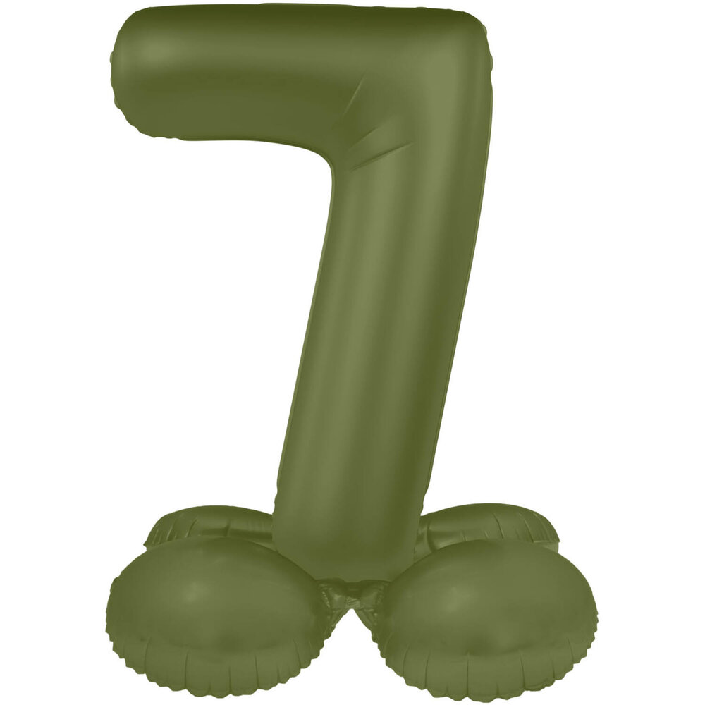 Folat Number Balloon 7 Standing Olive Green | 72cm