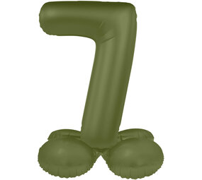 Folat Ballon chiffre 7 vert olive | 72 cm
