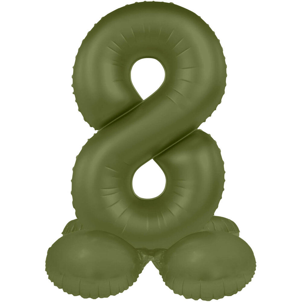 Folat Number Balloon 8 Standing Olive Green | 72cm