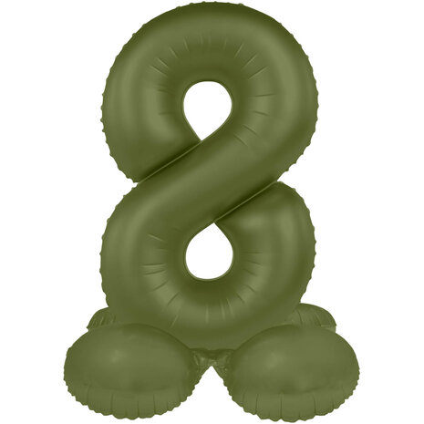 Folat Number Balloon 8 Standing Olive Green | 72cm